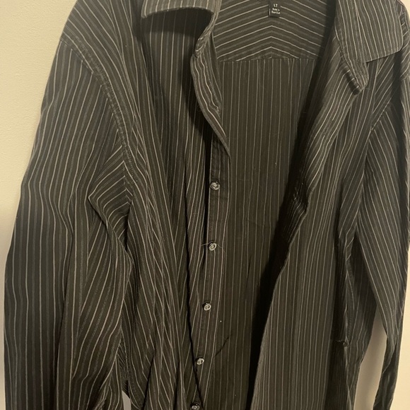 Apt. 9 Charcoal and Lavender Striped Shirt - Picture 2 of 4